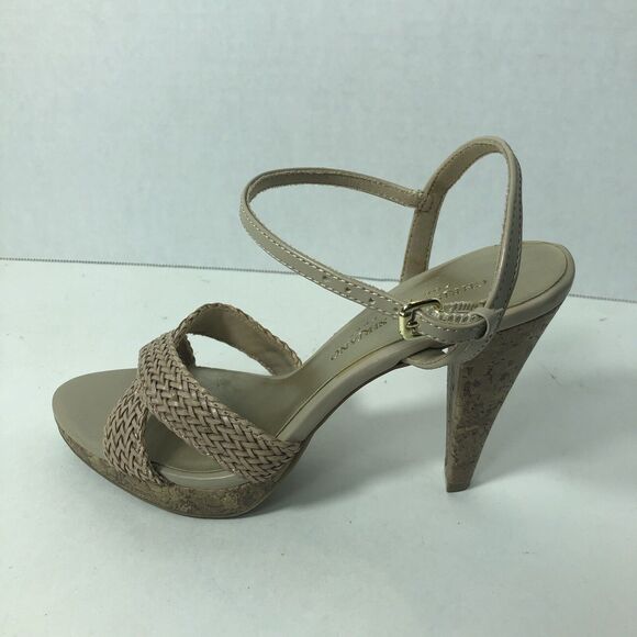 Christian Siriano for Payless Heels Womens Size‎ 6 Beige Ankle Straps Buckle A2 - Picture 7 of 12